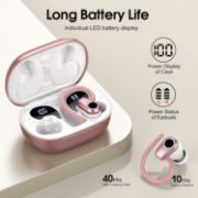 Picture of Wireless Earbuds Bluetooth 5.3, ENC Mic, 50H Playtime, LED Display, Earhooks Sport IP7 Waterproof Rose Gold Headphones