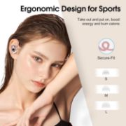 Picture of Wireless Earbuds Bluetooth 5.3, ENC Mic, 50H Playtime, LED Display, Earhooks Sport IP7 Waterproof Rose Gold Headphones