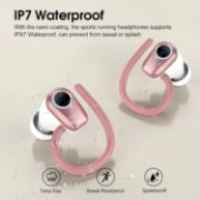 Picture of Wireless Earbuds Bluetooth 5.3, ENC Mic, 50H Playtime, LED Display, Earhooks Sport IP7 Waterproof Rose Gold Headphones