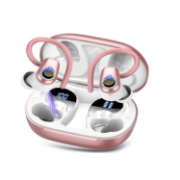 Picture of Wireless Earbuds Bluetooth 5.3, ENC Mic, 50H Playtime, LED Display, Earhooks Sport IP7 Waterproof Rose Gold Headphones