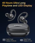 Picture of Jesebang Wireless Earbuds Bluetooth 5.3 ENC Mic, HiFi Stereo, 40H Playtime, LED Display, Earhooks, IP7 Waterproof Black