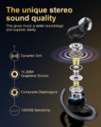 Picture of Jesebang Wireless Earbuds Bluetooth 5.3 ENC Mic, HiFi Stereo, 40H Playtime, LED Display, Earhooks, IP7 Waterproof Black