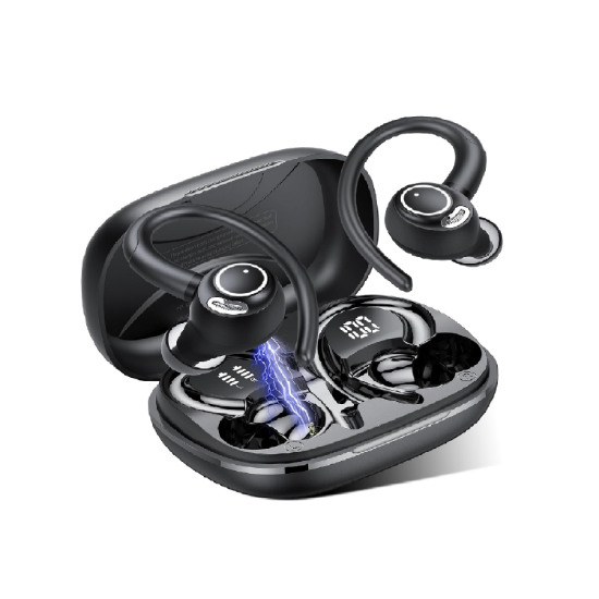 Picture of Jesebang Wireless Earbuds Bluetooth 5.3 ENC Mic, HiFi Stereo, 40H Playtime, LED Display, Earhooks, IP7 Waterproof Black
