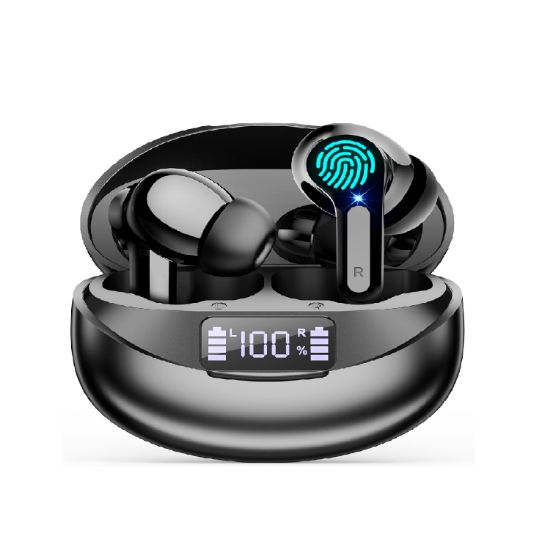 Picture of Wireless Earbuds Bluetooth 5.3, HiFi Stereo Deep Bass, CVC Noise Cancelling, LED Display, 35H Playtime, USB-C, Touch Control