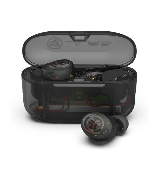 Picture of JLab Go Air Pop True Wireless Bluetooth Earbuds with Charging Case, Dual Connect, IPX4, 3 EQ Modes, Clear Case