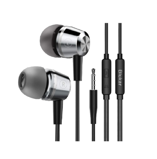 Picture of Blukar In-Ear Earphones with High Sensitivity Mic, Noise Isolating, HD Sound for iPhone, iPad, Smartphones & MP3 Players