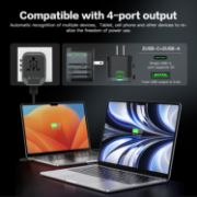 Picture of AUNNO Universal Travel Adapter with 2 USB-C, 2 USB Ports, All-in-One Plug, Dual Fuses, UK EU USA AU Compatible