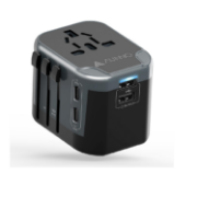 Picture of AUNNO Universal Travel Adapter with 2 USB-C, 2 USB Ports, All-in-One Plug, Dual Fuses, UK EU USA AU Compatible