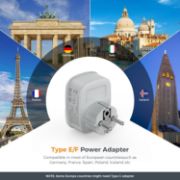 Picture of TESSAN UK to EU Plug Adapter 2 Pack, Schuko Grounded Euro Adaptor with 2 USB Ports (1 USB-C), Travel Adapter Europe