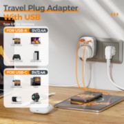 Picture of TESSAN UK to EU Plug Adapter 2 Pack, Schuko Grounded Euro Adaptor with 2 USB Ports (1 USB-C), Travel Adapter Europe