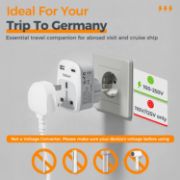Picture of TESSAN UK to EU Plug Adapter 2 Pack, Schuko Grounded Euro Adaptor with 2 USB Ports (1 USB-C), Travel Adapter Europe