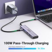 Picture of UGREEN USB-C Hub 5-in-1, 4K HDMI Adapter, 100W PD, 3 USB-A Ports, Aluminum Multiport Adapter for MacBook, HP, Dell, iPad