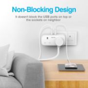 Picture of VINTAR Double Plug Adapter with 2 USB Ports, 2-Way Extension Socket, 13A UK 3-Pin Power Wall Charger, White, 1 Pack