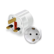 Picture of 1 Pack European to UK Plug Adapter – EU to UK 2-Pin to 3-Pin Travel Adapter with 13A Fuse for Electronics & Devices