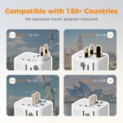 Picture of TESSAN Universal Travel Adapter Worldwide Plug Adaptor with 2 USB A & 3 USB C, 28W, EU UK USA AU