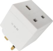 Picture of 2 Way 3 Pin UK Power Adapter Plug Splitter Cube 13A Multi Wall Socket Extension Double UK Plug (Pack of 1)