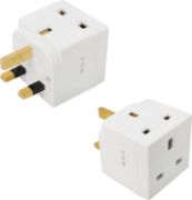 Picture of 2 Way 3 Pin UK Power Adapter Plug Splitter Cube 13A Multi Wall Socket Extension Double UK Plug (Pack of 1)