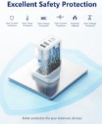 Picture of 40W USB C Fast Charging Plug UK 4-Port Wall Charger Dual USB-C 20W QC Adapter for iPhone Samsung iPad Multi Device Fast Charge