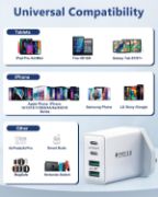 Picture of 40W USB C Fast Charging Plug UK 4-Port Wall Charger Dual USB-C 20W QC Adapter for iPhone Samsung iPad Multi Device Fast Charge