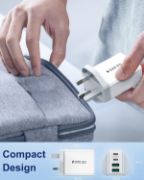 Picture of 40W USB C Fast Charging Plug UK 4-Port Wall Charger Dual USB-C 20W QC Adapter for iPhone Samsung iPad Multi Device Fast Charge