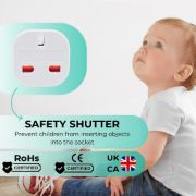 Picture of Double Dragon UK to EU Travel Plug Adapter 3 Pin to 2 Pin Type C E F Converter Europe Pack of 2 Universal Travel Adapter