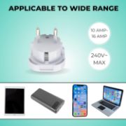 Picture of Double Dragon UK to EU Travel Plug Adapter 3 Pin to 2 Pin Type C E F Converter Europe Pack of 2 Universal Travel Adapter