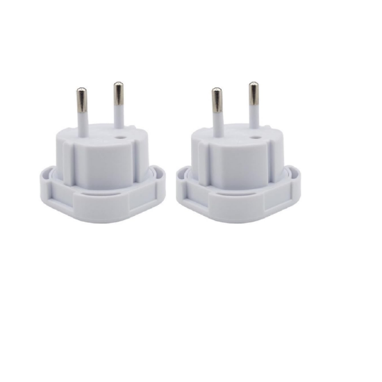 Picture of Double Dragon UK to EU Travel Plug Adapter 3 Pin to 2 Pin Type C E F Converter Europe Pack of 2 Universal Travel Adapter