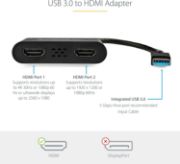 Picture of StarTech USB 3.0 to HDMI Adapter Converter Dual Display 4K 30Hz + 1080p Windows MacOS Linux USB32HD2 Multi Screen Adapter