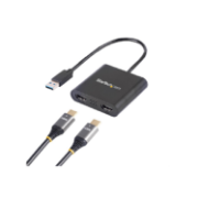 Picture of StarTech USB 3.0 to HDMI Adapter Converter Dual Display 4K 30Hz + 1080p Windows MacOS Linux USB32HD2 Multi Screen Adapter
