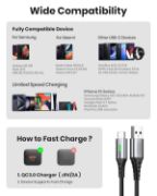 Picture of INIU USB C Charger Cable 5 Pack 3.1A QC 3.0 Fast Charging Type C Cable 2m 1m 0.5m for Samsung S26 iPhone 17 Pixel Xiaomi