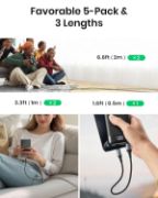 Picture of INIU USB C Charger Cable 5 Pack 3.1A QC 3.0 Fast Charging Type C Cable 2m 1m 0.5m for Samsung S26 iPhone 17 Pixel Xiaomi
