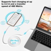 Picture of USB C to USB C Charger Cable 2Pack 1M+2M Fast Charging Lead for iPhone 17/16/15, iPad & MacBook