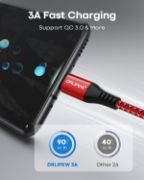 Picture of USB to USB C Charger Cable 3Pack 3M Braided Fast Charging Lead for Samsung Galaxy, PS5 & Switch