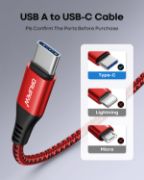 Picture of USB to USB C Charger Cable 3Pack 3M Braided Fast Charging Lead for Samsung Galaxy, PS5 & Switch