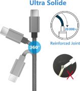 Picture of Yosou USB A to USB C Charger Cable 2 Pack 2M 3A Fast Charging Braided for Samsung Galaxy S22/S21, Pixel, PS5 & Switch