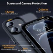 Picture of Miracase iPhone 12/12 Pro Case with 2 Screen Protectors Military-Grade Shockproof Slim Matte Anti-Fingerprint 6.1” Black