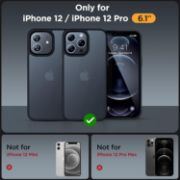 Picture of Miracase iPhone 12/12 Pro Case with 2 Screen Protectors Military-Grade Shockproof Slim Matte Anti-Fingerprint 6.1” Black