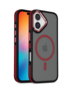 Picture of Magnetic Matte Case for iPhone 16 6.1", MagSafe Compatible Shockproof Protective Cover - Red