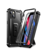 Picture of Dexnor Heavy Duty 360 Full Body Case for iPhone 13/14 with Built-in Screen Protector Military Grade Shockproof Cover Stand Black