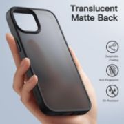 Picture of JETech Matte Shockproof Case for iPhone 15 6.1" Military Grade Drop Protection Frosted Translucent Anti-Fingerprint Black Cover