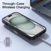Picture of JETech Matte Shockproof Case for iPhone 15 6.1" Military Grade Drop Protection Frosted Translucent Anti-Fingerprint Black Cover