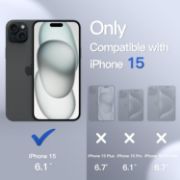 Picture of JETech Matte Shockproof Case for iPhone 15 6.1" Military Grade Drop Protection Frosted Translucent Anti-Fingerprint Black Cover