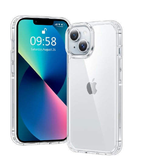 Picture of Clear Ultra Thin Shockproof TPU Case for iPhone 13 Anti Yellowing Crystal Transparent Protective Phone Cover - Clear