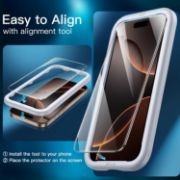 Picture of JETech Tempered Glass Screen Protector for iPhone 16 Pro Max 6.9" HD Clear Case Friendly Easy Install Tool 3 Pack