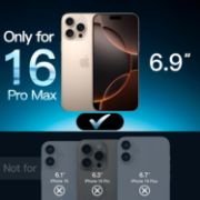 Picture of JETech Tempered Glass Screen Protector for iPhone 16 Pro Max 6.9" HD Clear Case Friendly Easy Install Tool 3 Pack