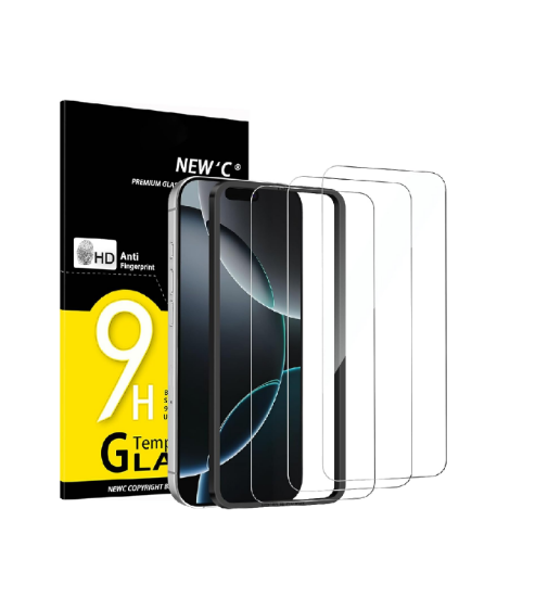 Picture of New'C 3-Pack Tempered Glass for iPhone 17 Pro Max & 16 Pro Max, 9H HD Clear Protector