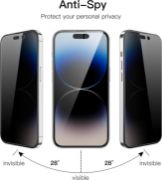 Picture of JETech Privacy Screen Protector for iPhone 14 Pro Max 6.7-Inch, Anti-Spy Tempered Glass 2-Pack