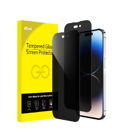 Picture of JETech Privacy Screen Protector for iPhone 14 Pro Max 6.7-Inch, Anti-Spy Tempered Glass 2-Pack