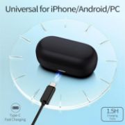 Picture of Wireless Bluetooth 5.3 In-Ear Earbuds, Deep Bass, Clear Calls, Ultralight Design, 60H Playtime, Built-in Mic Headphones for iPhone Android, Sports Gaming, Black