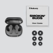 Picture of Skullcandy Smokin’ Buds Wireless Earbuds, Bluetooth Headphones, Noise Isolating Fit, 20H Battery, IPX4, Mic, Black